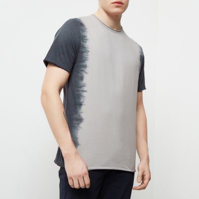 Grey tie dye slim fit T-shirt